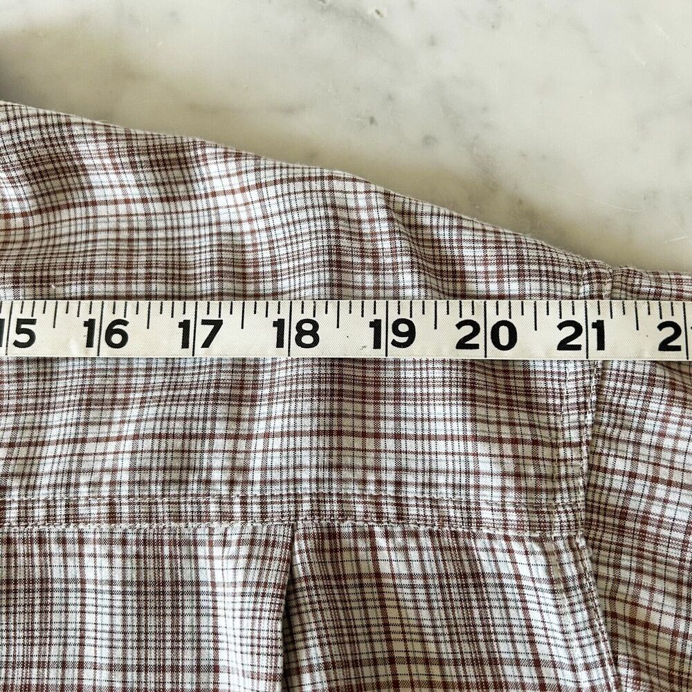 The North Face Plaid Camp Shirt Men's XL White Brown Button-Front Short Sleeve - Picture 7 of 9